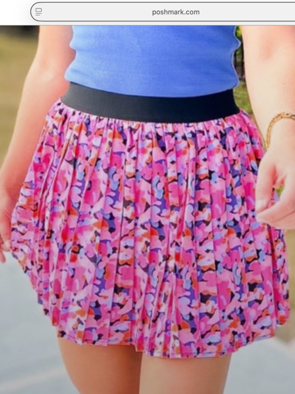 Lottie Pleated Skort Skirt  in pink camo xs Skirt SSYS